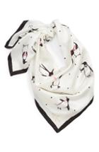 Women's Kate Spade New York Penguin Silk Square Scarf, Size - White