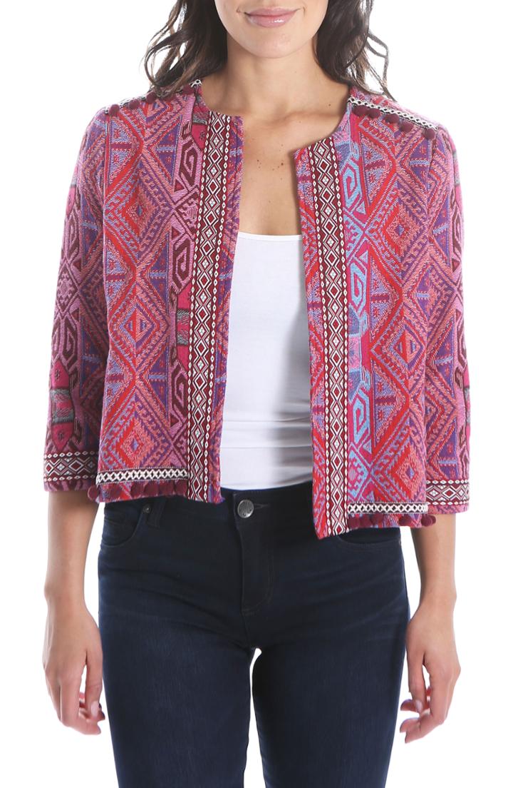 Women's Kut From The Kloth Gwyneth Embellished Collarless Jacket