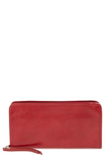 Women's Hobo Remi Calfskin Leather Zip-around Wallet - Red