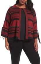 Women's Ming Wang Tie Sleeve Textured Cardigan