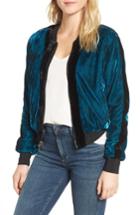Women's Pam & Gela Reversible Baseball Jacket, Size - Blue