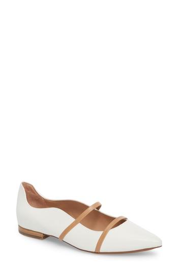 Women's Linea Paolo Emily Pointy Toe Flat M - White