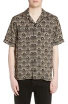 Men's Saturdays Nyc Cameron Deco Print Camp Shirt - Black