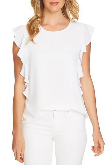 Women's Cece Cascading Ruffle Top - White
