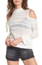 Women's Lira Clothing Annabel Cold Shoulder Pointelle Sweater - Ivory