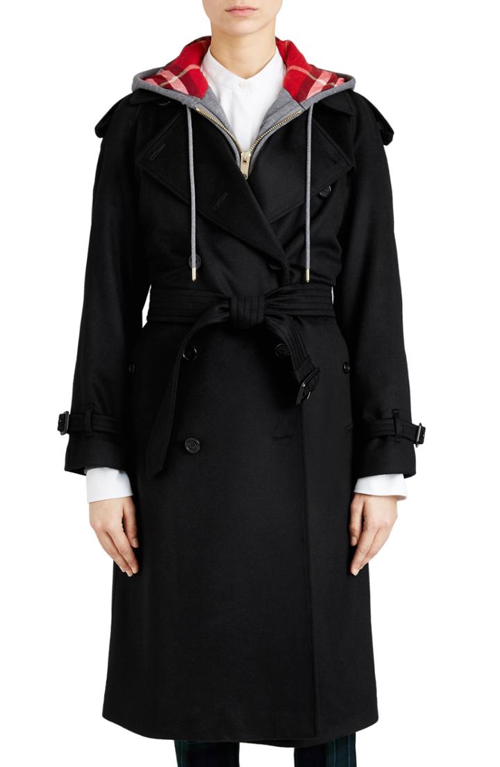 Women's Burberry Eastheath Cashmere Trench Coat Us / 36 It - Black