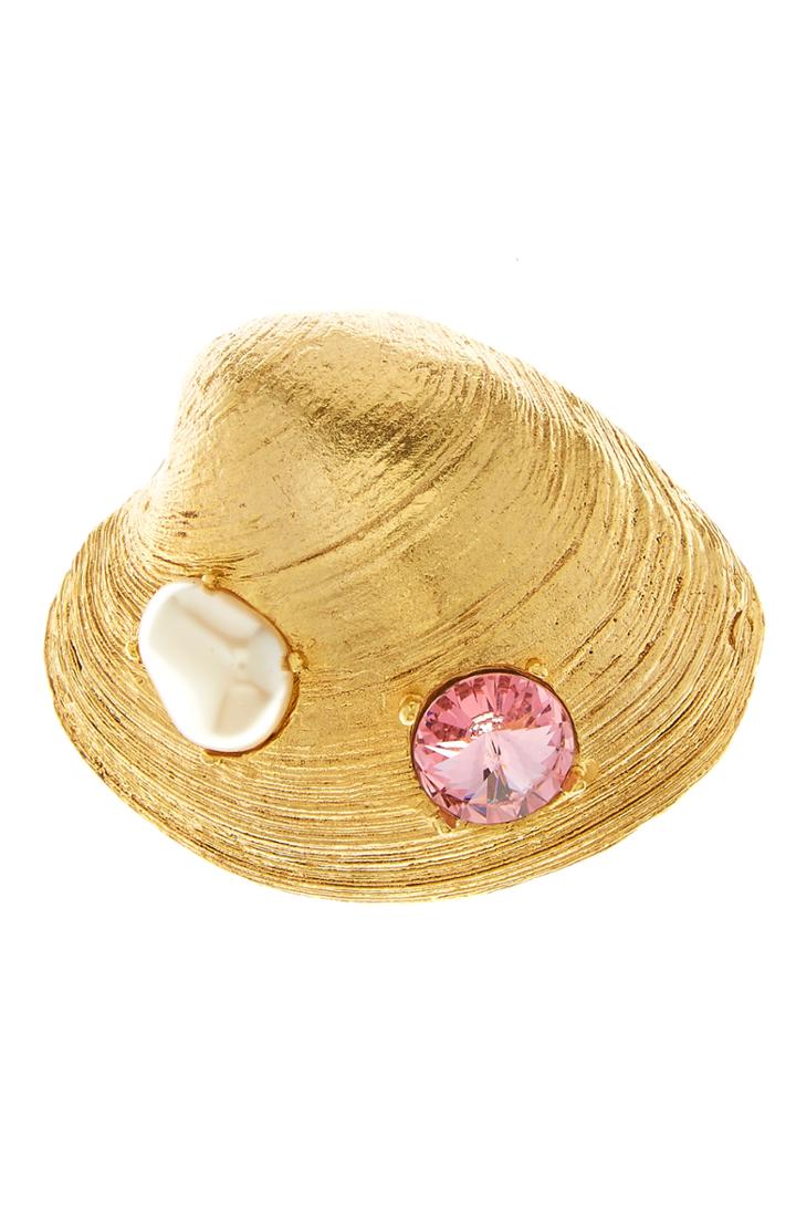Women's Oscar De La Renta Clam Shell Brooch