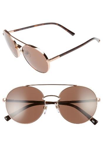Women's Valentino 55mm Aviator Sunglasses - Shiny Light Gold/ Red