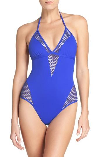 Women's La Blanca All Meshed Up One-piece Swimsuit - Blue