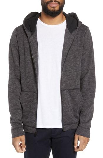 Men's Vince Regular Fit Full Zip Hoodie - Black