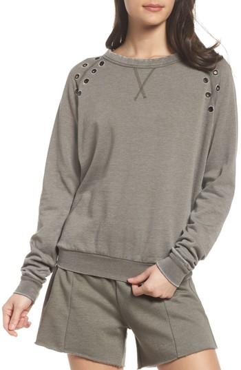 Women's The Laundry Room Grommet Sweatshirt - Grey