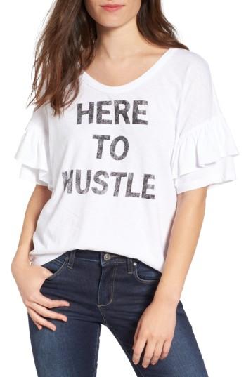Women's Sundry Here To Hustle Ruffle Tee