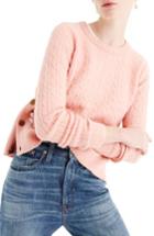 Women's J.crew Cable Knit Sweater With Buttons - Pink
