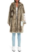 Women's Martine Rose Shaved Faux Fur Flier Coat - Brown