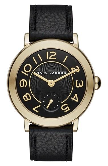 Women's Marc Jacobs 'riley' Leather Strap Watch, 36mm