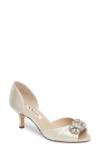 Women's Nina Charisa Open Toe Pump M - White