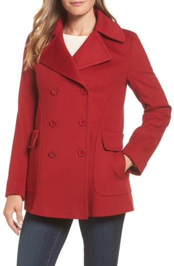 Women's Fleurette Peacoat - Red