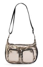 Topshop Nina Nylon Pocket Shoulder Bag - Metallic