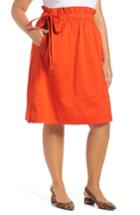 Petite Women's Halogen Side Tie A-line Skirt P - Orange