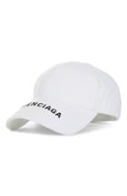 Women's Balenciaga Logo Brim Hat - White