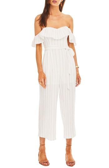 Women's Astr Keely Strapless Jumpsuit - White