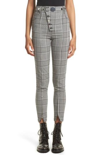 Women's Alexander Wang Snap Detail Check Pants