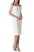 Women's Kay Unger Off The Shoulder Lace Sheath Dress - Ivory