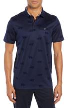 Men's Ted Baker London Slim Fit Tigors Flocked Polo (xxl) - Blue