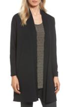Women's Eileen Fisher Long Wool Cardigan, Size - Black