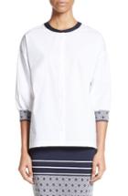 Women's St. John Collection Devika Tile Techno Stretch Cotton Shirt