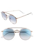 Women's Ray-ban 51mm Aviator Gradient Lens Sunglasses - Blue Transparent