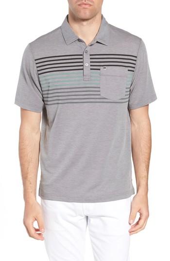 Men's Travis Mathew Whitney Regular Fit Stripe Pique Polo - Grey