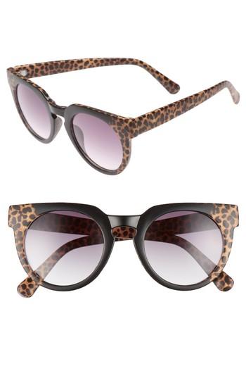 Women's Bp. 47mm Animal Print Round Sunglasses -