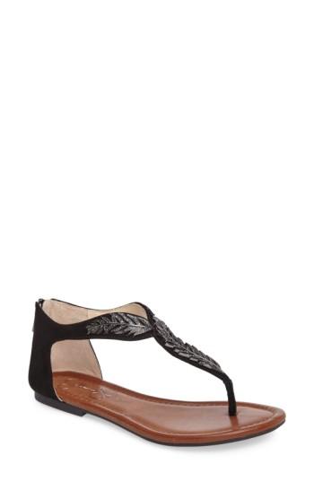 Women's Jessica Simpson Kalie Embellished Feather Sandal .5 M - Black