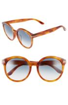 Women's Tom Ford Philippa Special Fit 55mm Sunglasses - Blonde Havana/ Gradient Blue