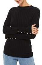 Women's Topshop Snap Sleeve Ribbed Sweater
