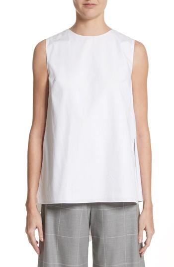 Women's Adam Lippes Knot Back Poplin Top - White