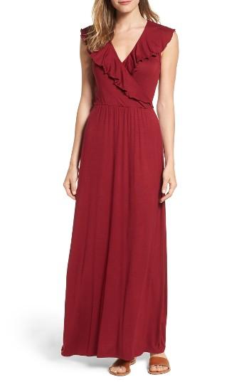 Women's Loveappella Ruffle Maxi Dress - Red