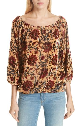 Women's Mes Demoiselles Cherie Velvet Blouse Us / 44 Fr - Beige