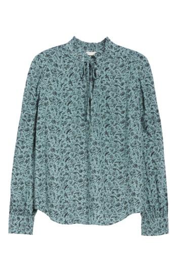 Women's Hinge Ruffle V-neck Blouse, Size - Blue