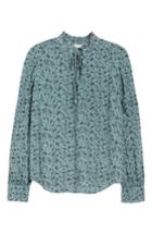Women's Hinge Ruffle V-neck Blouse, Size - Blue