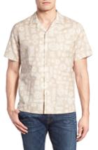 Men's Tori Richard Tapa Twist Trim Fit Linen & Cotton Camp Shirt - Beige