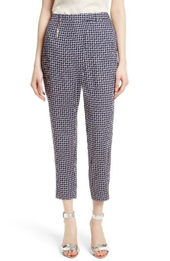 Women's Ted Baker London Fylie Cross Front Crop Trousers - Blue