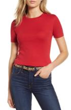 Women's 1901 Crewneck Cotton Blend Top, Size - Red