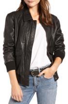 Women's Treasure & Bond Leather Aviator Jacket, Size - Black