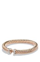 Women's David Yurman 'cable Classics' Cable Spira Bracelet With Diamonds In 18k Rose Gold