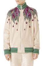 Women's Gucci Embellished Track Jacket - White