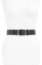 Women's Allsaints Micro Studded Belt - Black/ Dull Nickel
