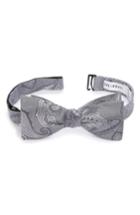 Men's Calibrate Floating Paisley Silk Bow Tie, Size - Metallic