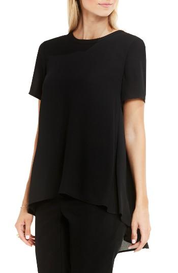 Women's Vince Camuto Lace Back High/low Blouse - Black